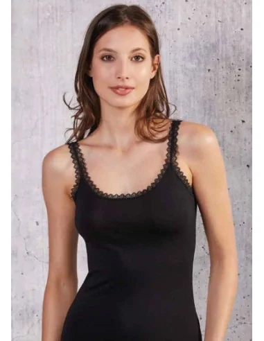 Esse Speroni ART. 1702 - Top spalla stretta con bordi in pizzo
