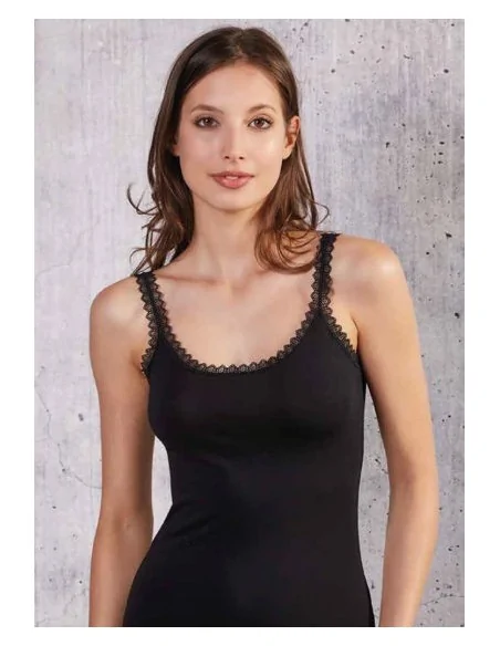 Esse Speroni ART. 1702 - Top spalla stretta con bordi in pizzo