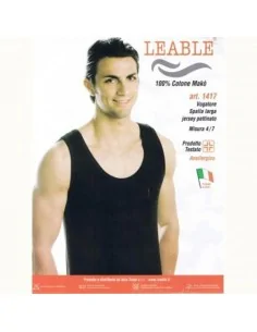 Leable ART. 1417 - Canotta spalla larga in cotone makò
