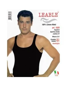 Leable ART. 1525 - Canotta spalla stretta a costine in cotone makò