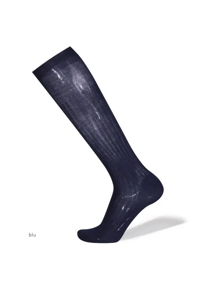 San Giacomo ART. 042L - CAMBERRA - Calze Lunghe Uomo, a coste, in Lana Merino's & Nylon