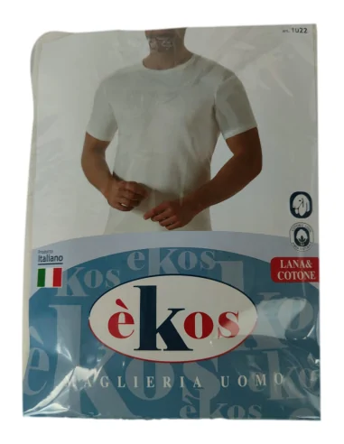 èKos ART. 1022 - Maglia mezza manica in lana & cotone