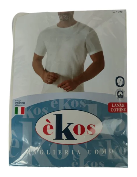 èKos ART. 1022 - Maglia mezza manica in lana & cotone