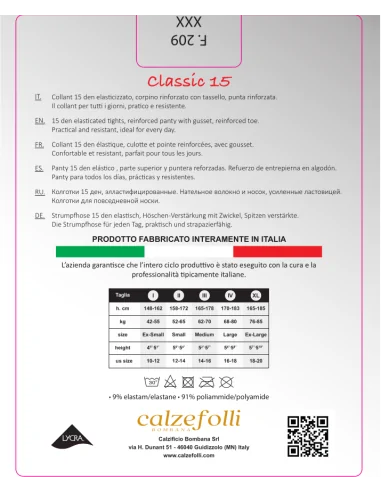 CalzeFolli Classic 15 - Collant