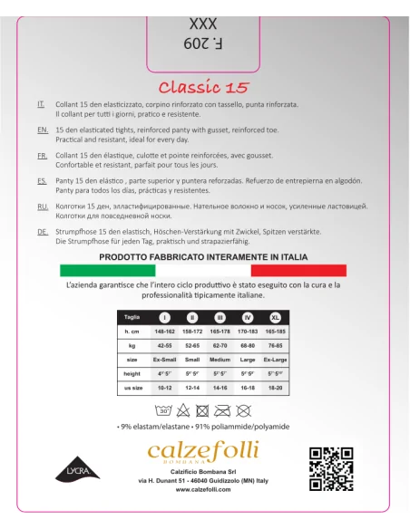 CalzeFolli Classic 15 - Collant