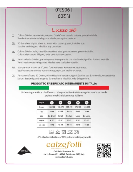 CalzeFolli Lusso 30 - Collant