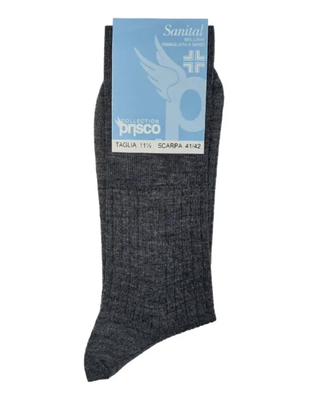 Prisco SANITAL CC - Calza sanitaria corta a costine rimagliata a mano (scatola da 6 paia)