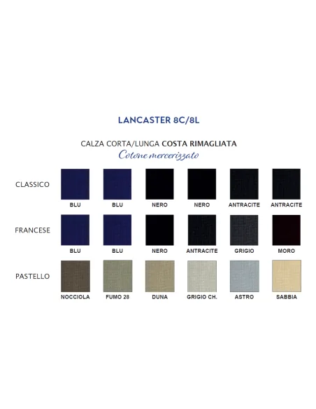 Punto LANCASTER 8L - Calza lunga a costine rimagliata (scatola da 6 paia)