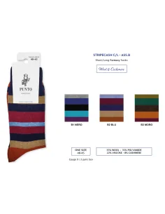 Punto STRIPECASH C - Calza corta a righe in lana & cashmere (scatola da 3 paia)
