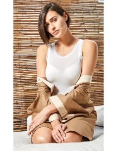 Sublyme ART. 1420 - Canotta spalla larga con pizzo cashmere ultra light