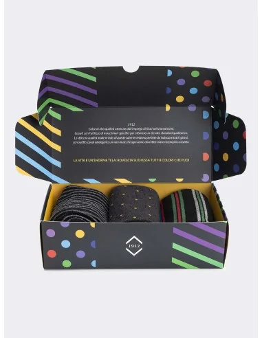 1912 Art. MUIBX001 - Confezione regalo da uomo base nero (3 paia)