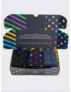 Art. MUIBX014 - Confezione regalo da uomo a pois (3 paia)