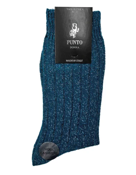 Punto LILLIBET L - Calza lunga a costine lana & cashmere (scatola da 3 paia)
