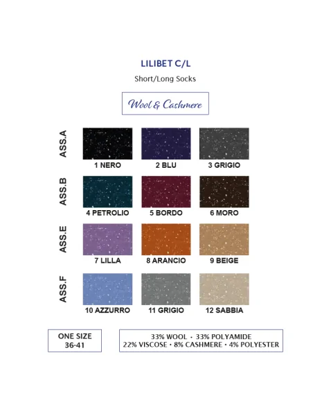 Punto LILLIBET L - Calza lunga a costine lana & cashmere (scatola da 3 paia)